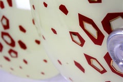 Paire de grandes lampes suspendues vintage en verre tchécoslovaque, années 1970