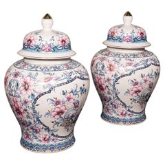 Pair of Large Vintage Display Vases, Italian, Ceramic, Baluster Urn, Circa 1980