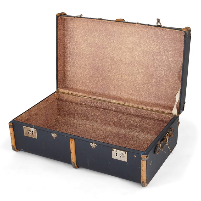 Paire de coffres de campagne vintage, anglais, cuir, chevet, table de Paire de coffres de campagne vintage, anglais, cuir, chevet, table de