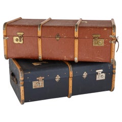 Pair of Large Vintage English Travel Cases Made by Frenchs