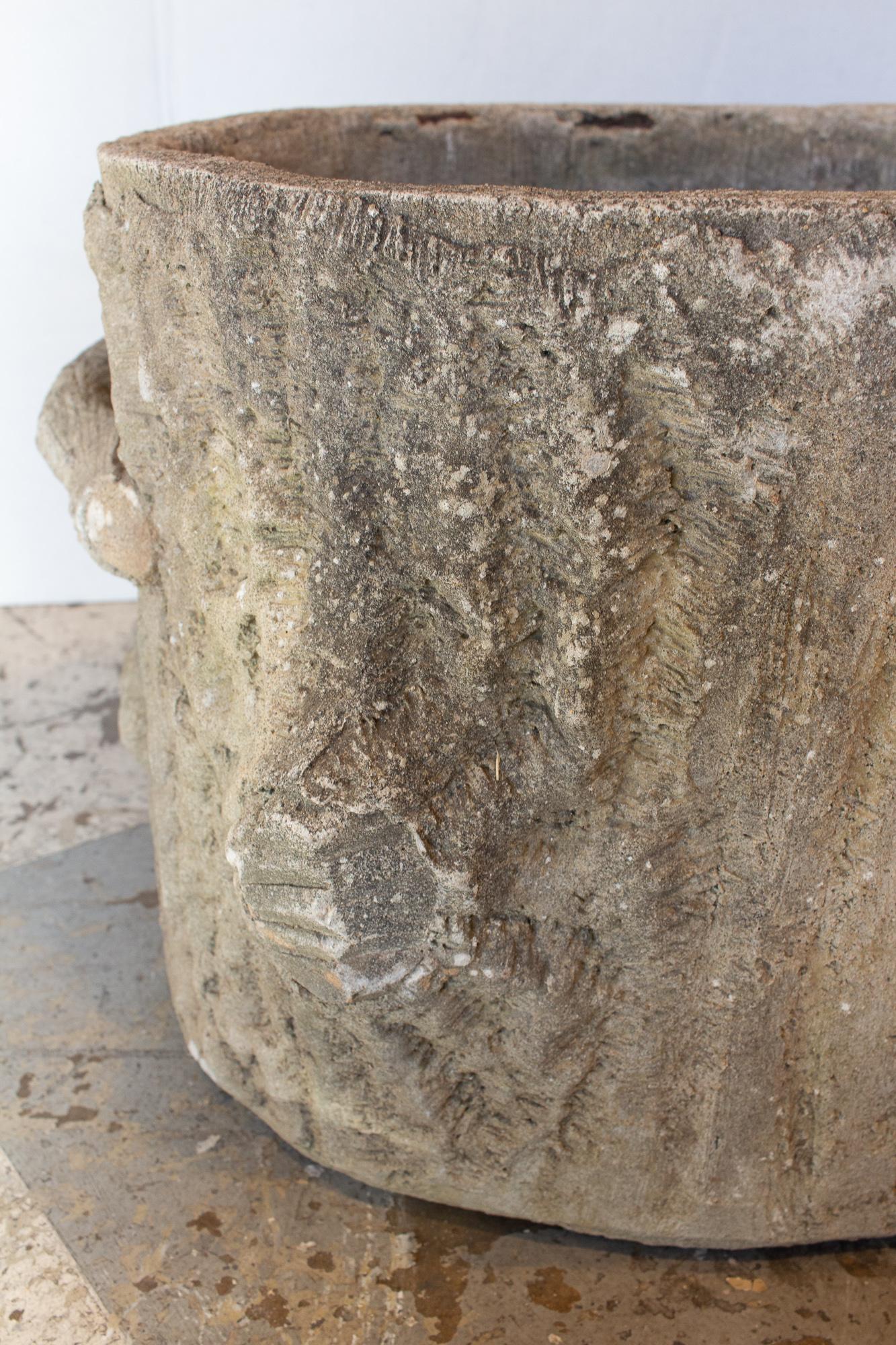 Luxshiny Vintage Concrete Tree Stump Planter