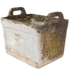 Pair of Large Vintage French Fiber Cement Planters - Style of Willy Guhl