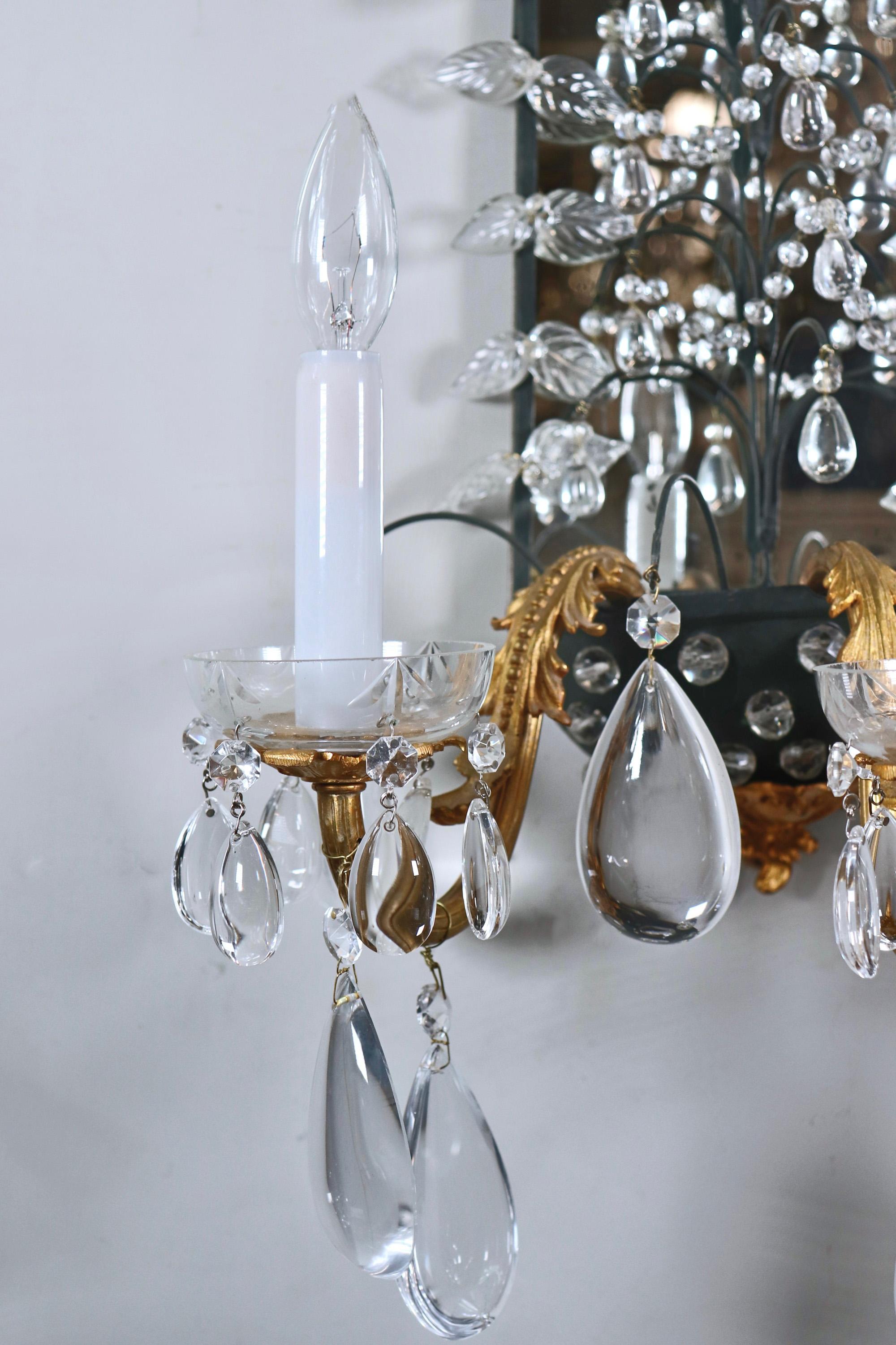 Paire de grandes appliques de style Louis XV attribuées à la Maison Baguès en vente 3