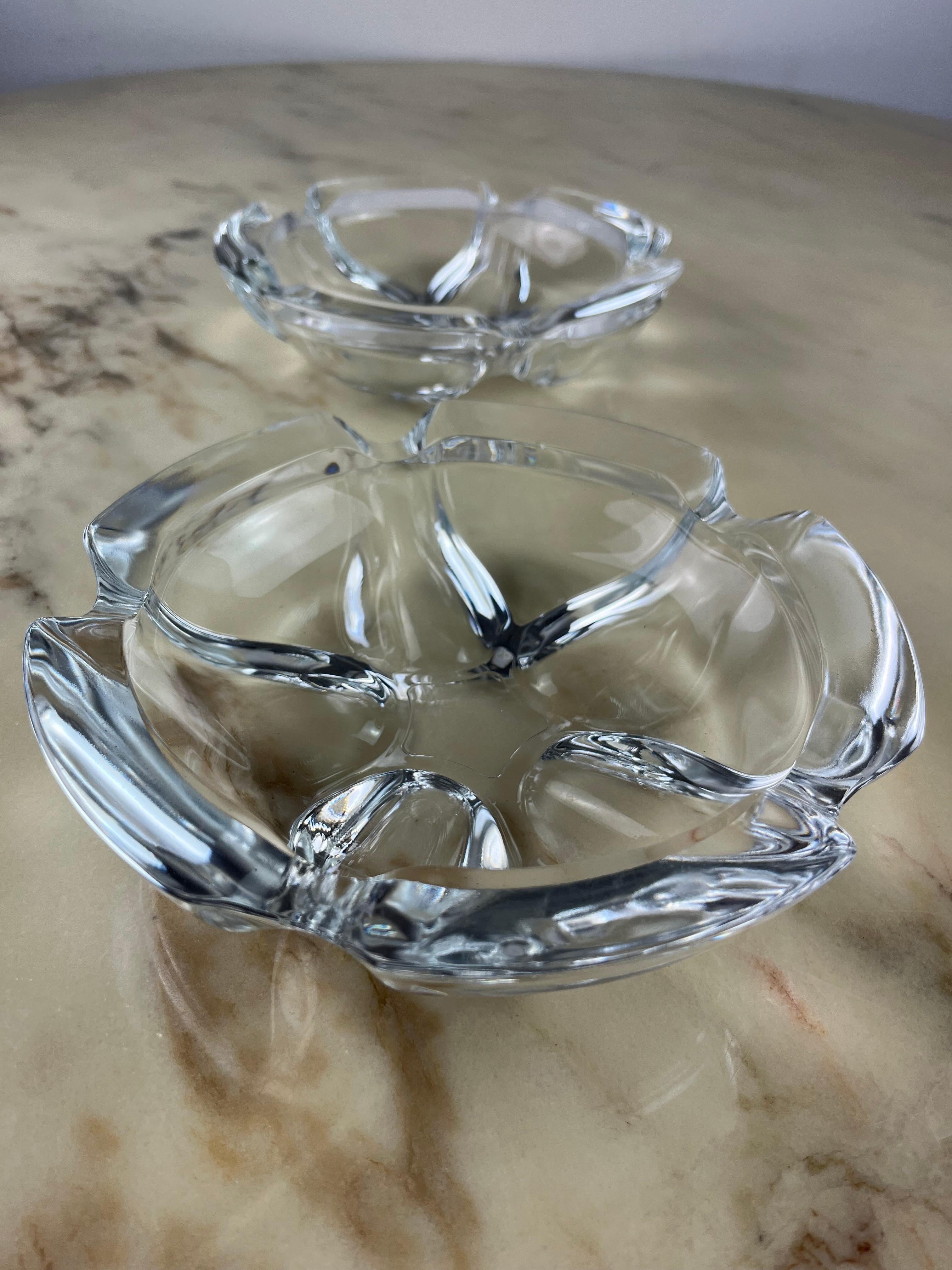 Pair of Large Vintage Glass Ashtrays, Italy, 1970s For Sale 1