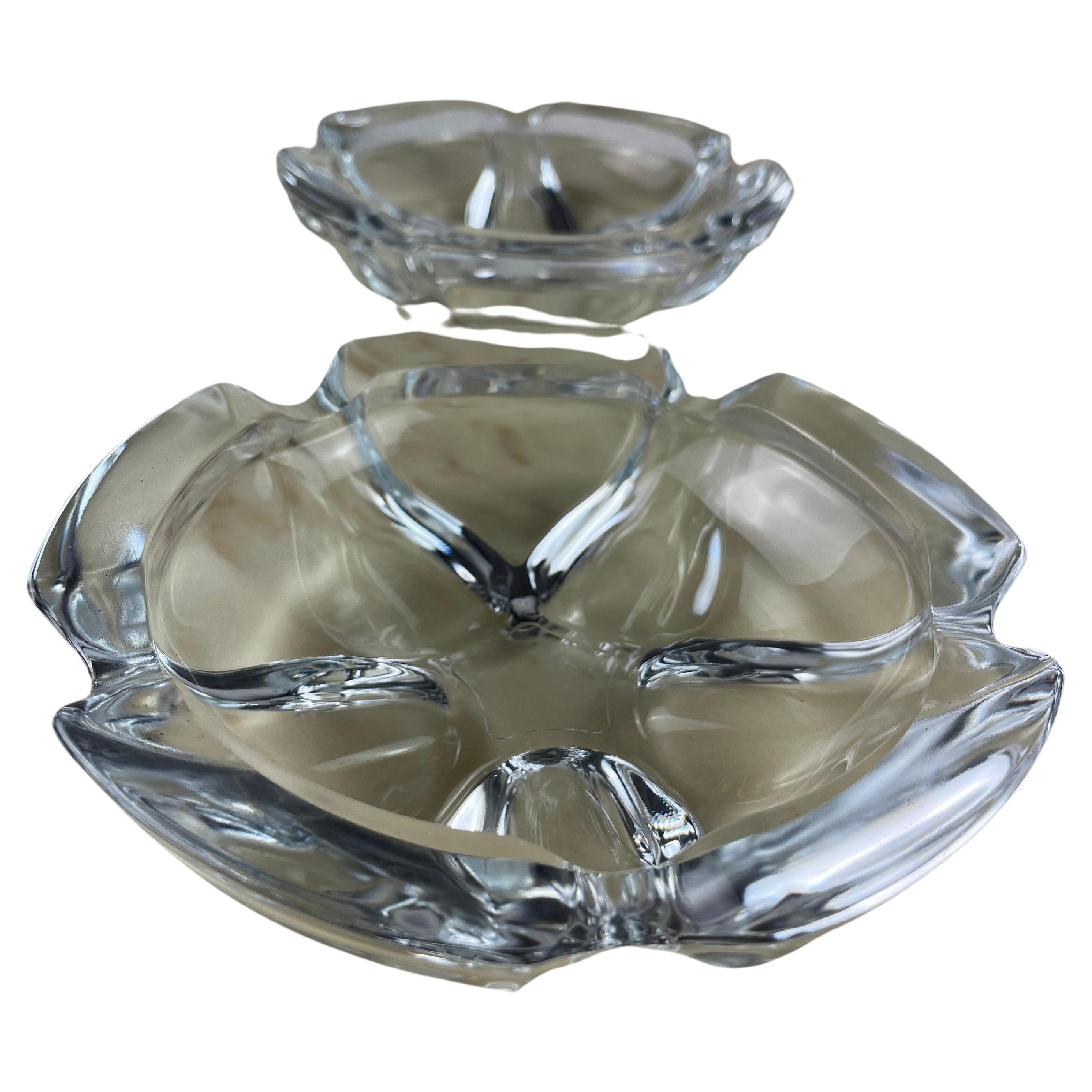 Pair of Large Vintage Glass Ashtrays, Italy, 1970s For Sale