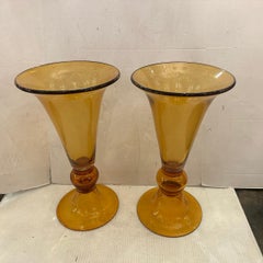 Pair of Large Vintage Glass Vases