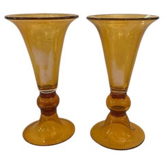 Pair of Large Vintage Glass Vases