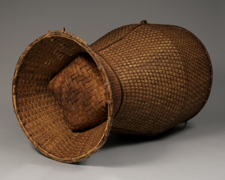 Pair of Large Vintage Grain Storage Baskets, Thailand, Mid-20th Century For Sale 3