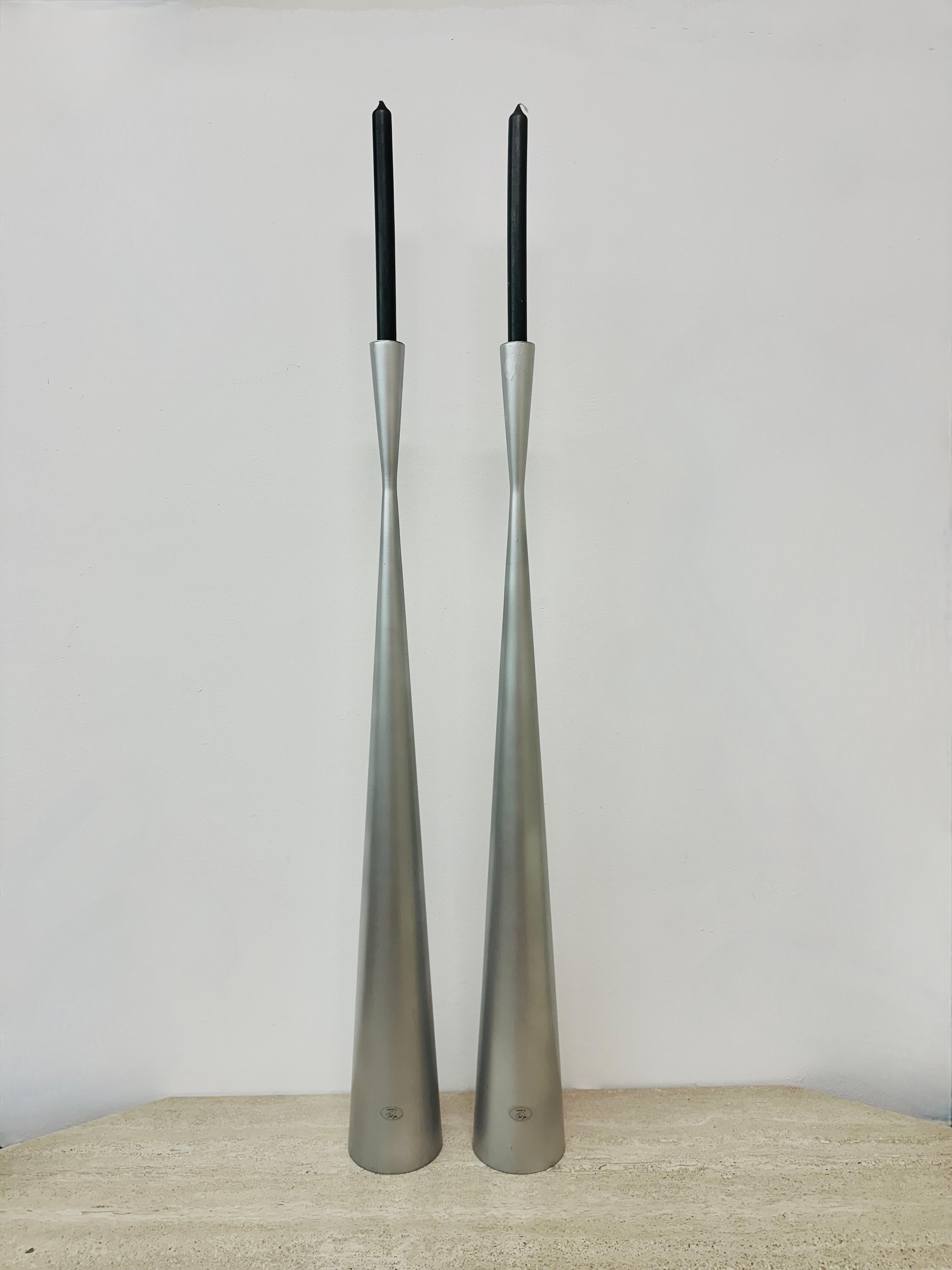 Paire de grands bougeoirs de sol vintage Ikea par Ria Falk 'Snygg' , 1990 en vente 3