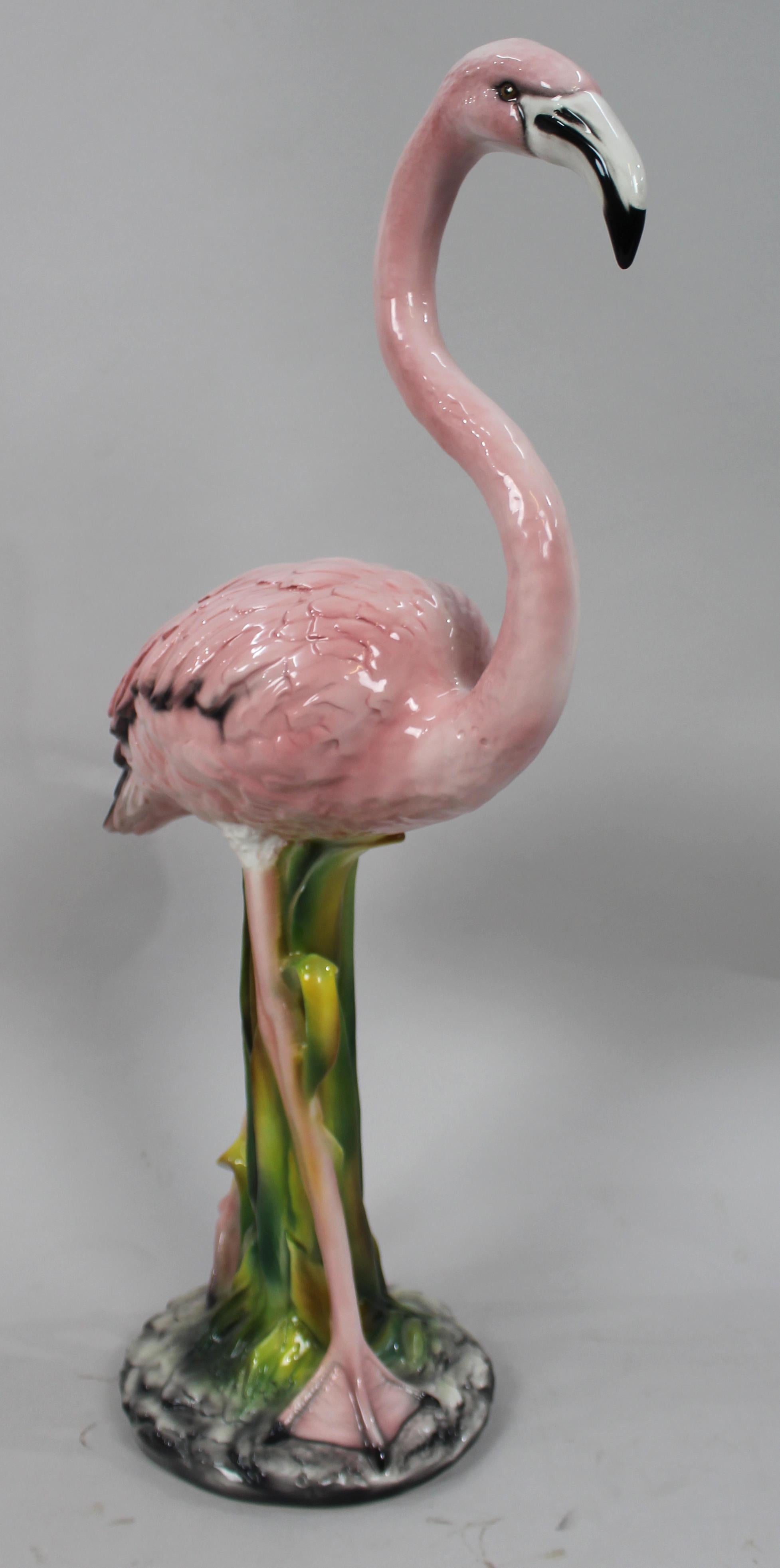 vintage ceramic flamingos