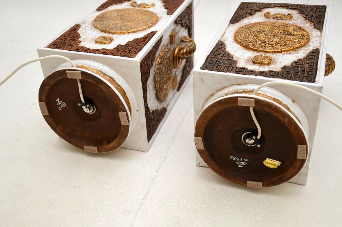 Pair of Large Vintage Italian Ceramic Table Lamps For Sale 6