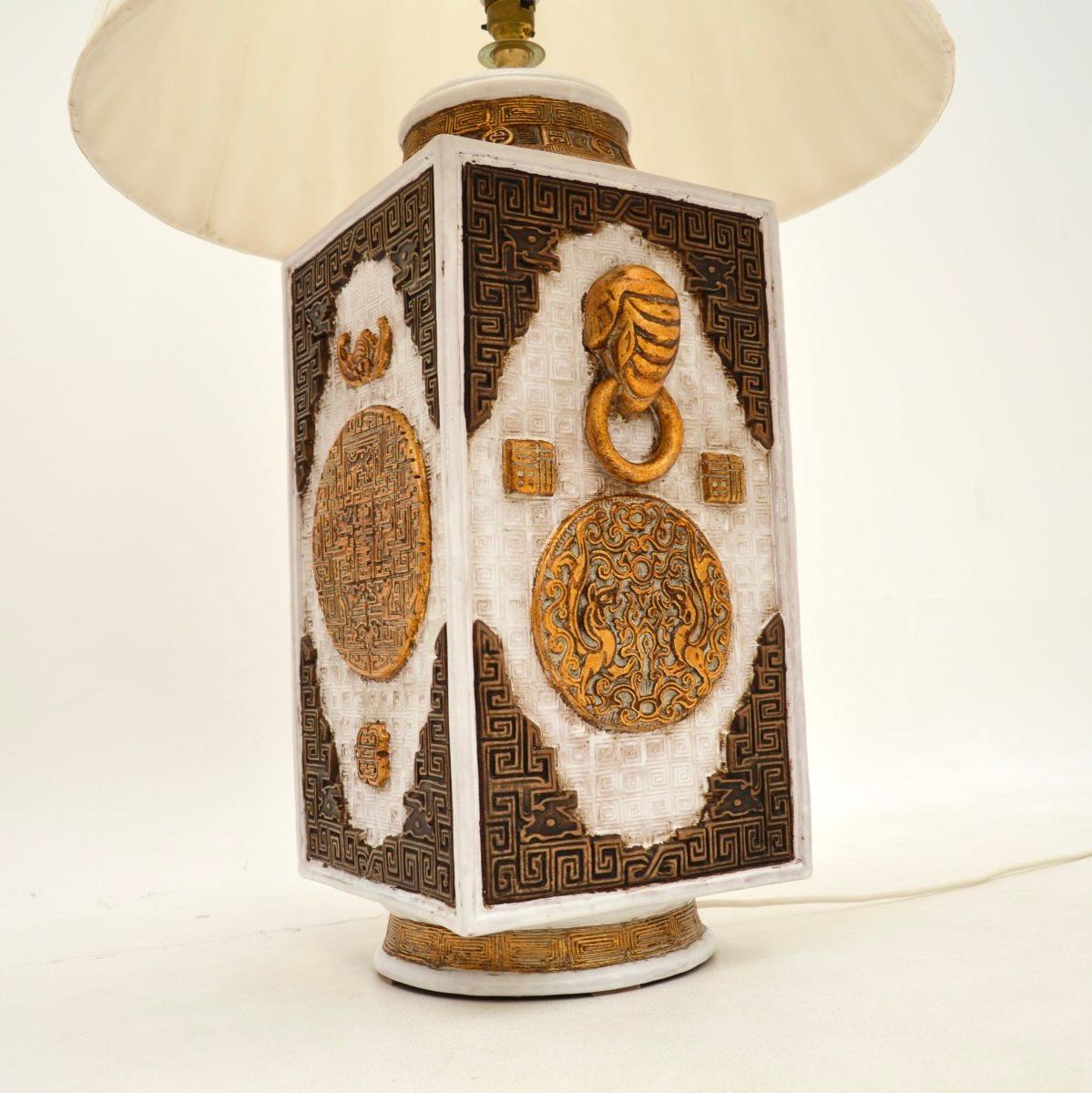 Pair of Large Vintage Italian Ceramic Table Lamps For Sale 1
