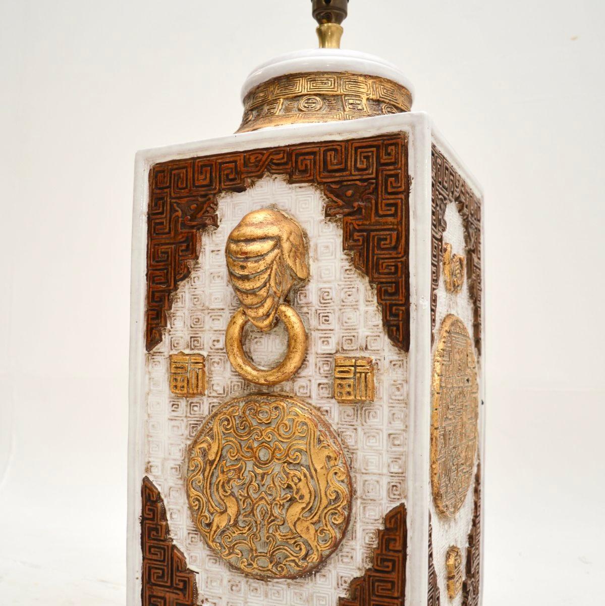 Pair of Large Vintage Italian Ceramic Table Lamps For Sale 3