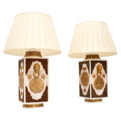 Pair of Large Vintage Italian Ceramic Table Lamps