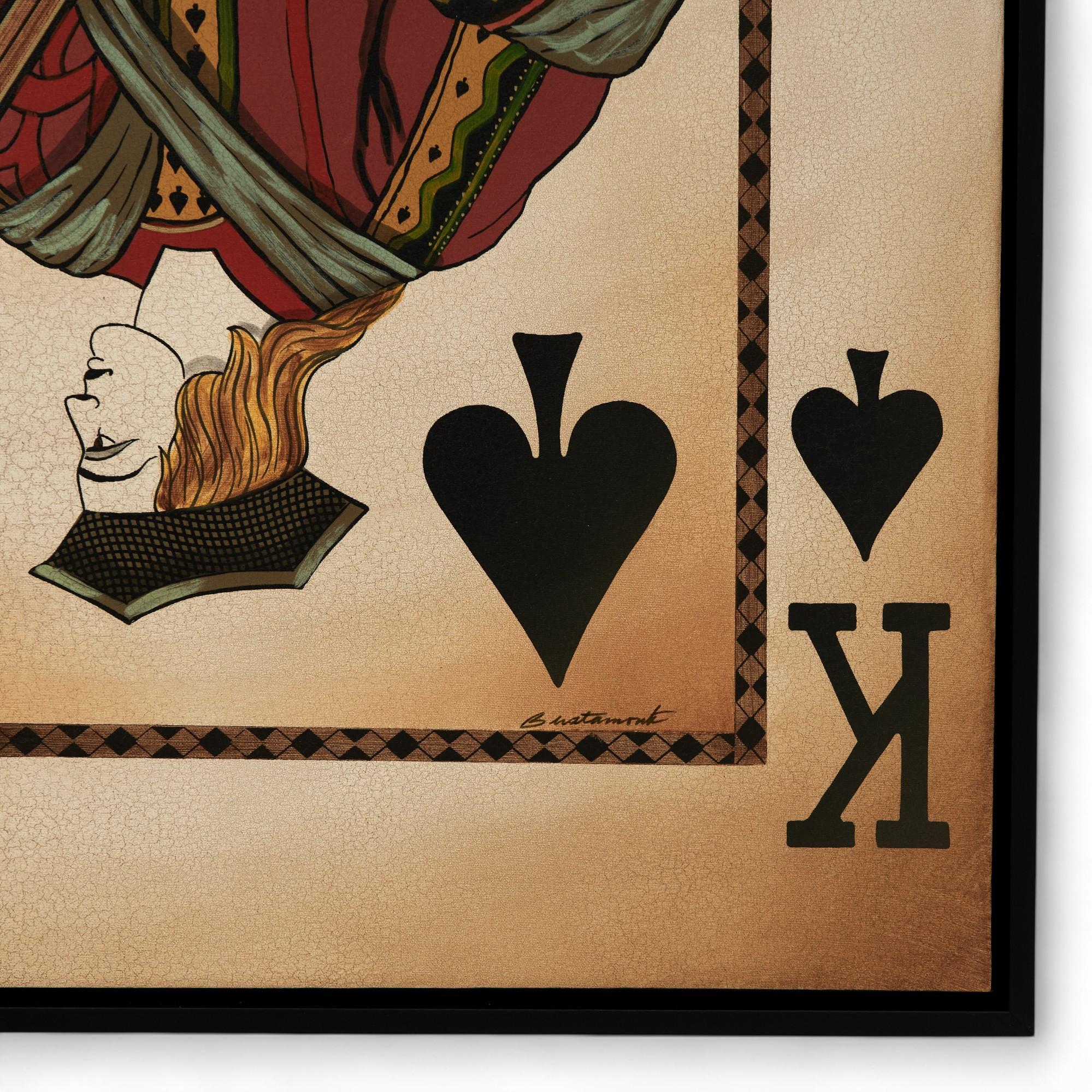 Paar große Vintage König und Königin Spielkarte Drucke (20. Jahrhundert) im Angebot