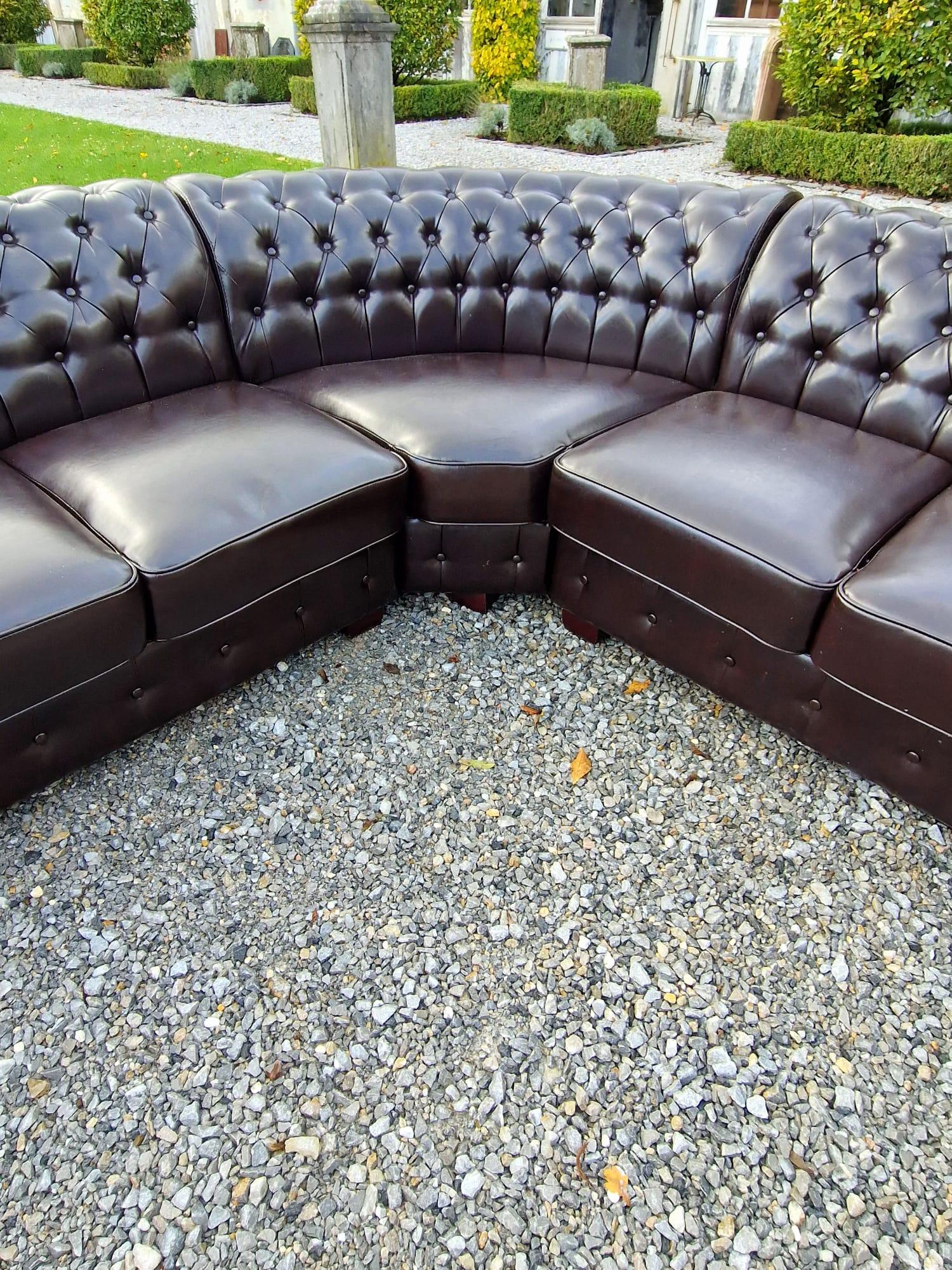 Pair of Large Vintage Leather Corner Chesterfield Sofas For Sale 2