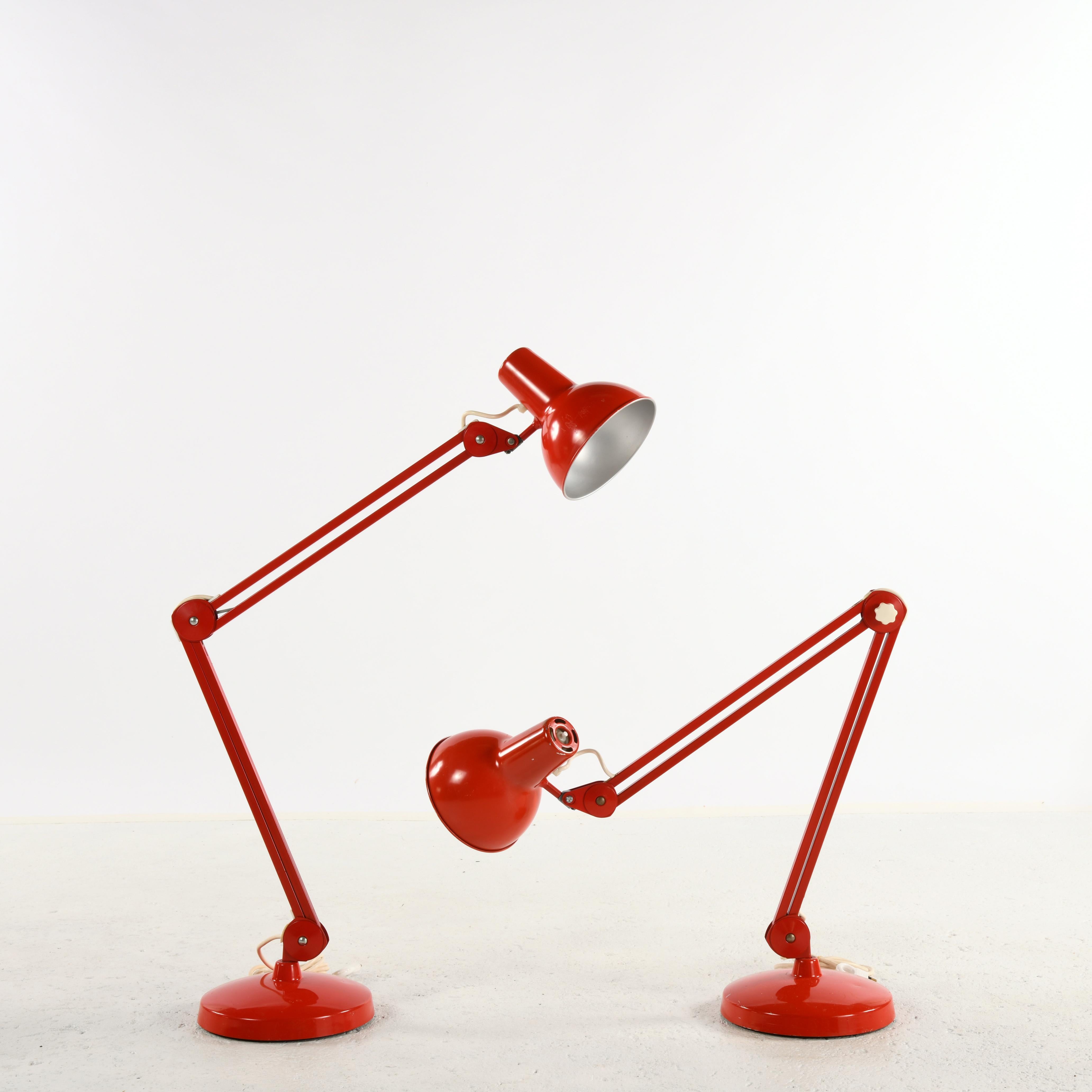 Mid-Century Modern Pair of large vintage Luxo lamp design Jacob Jacobsen in the 60/70s