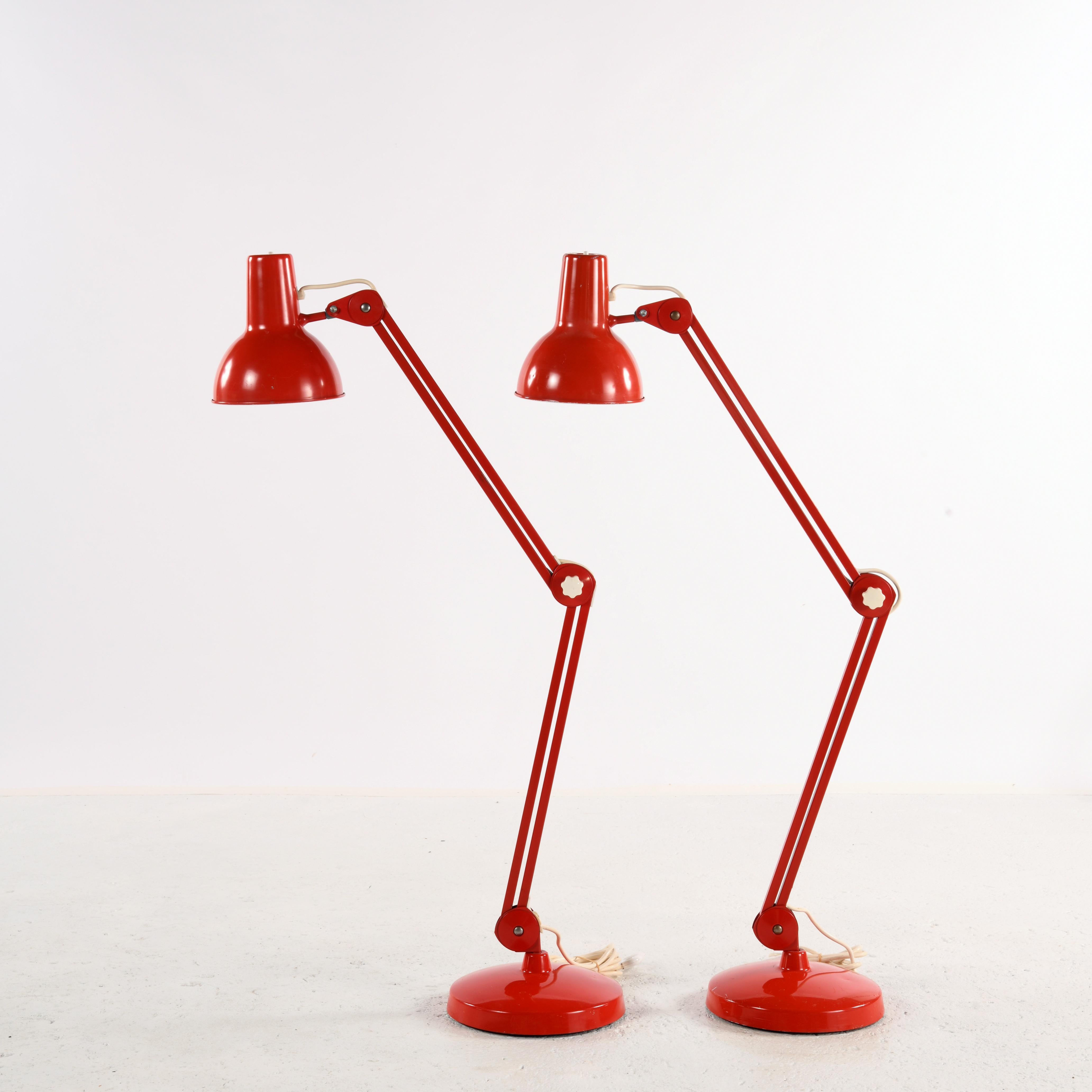Norwegian Pair of large vintage Luxo lamp design Jacob Jacobsen in the 60/70s