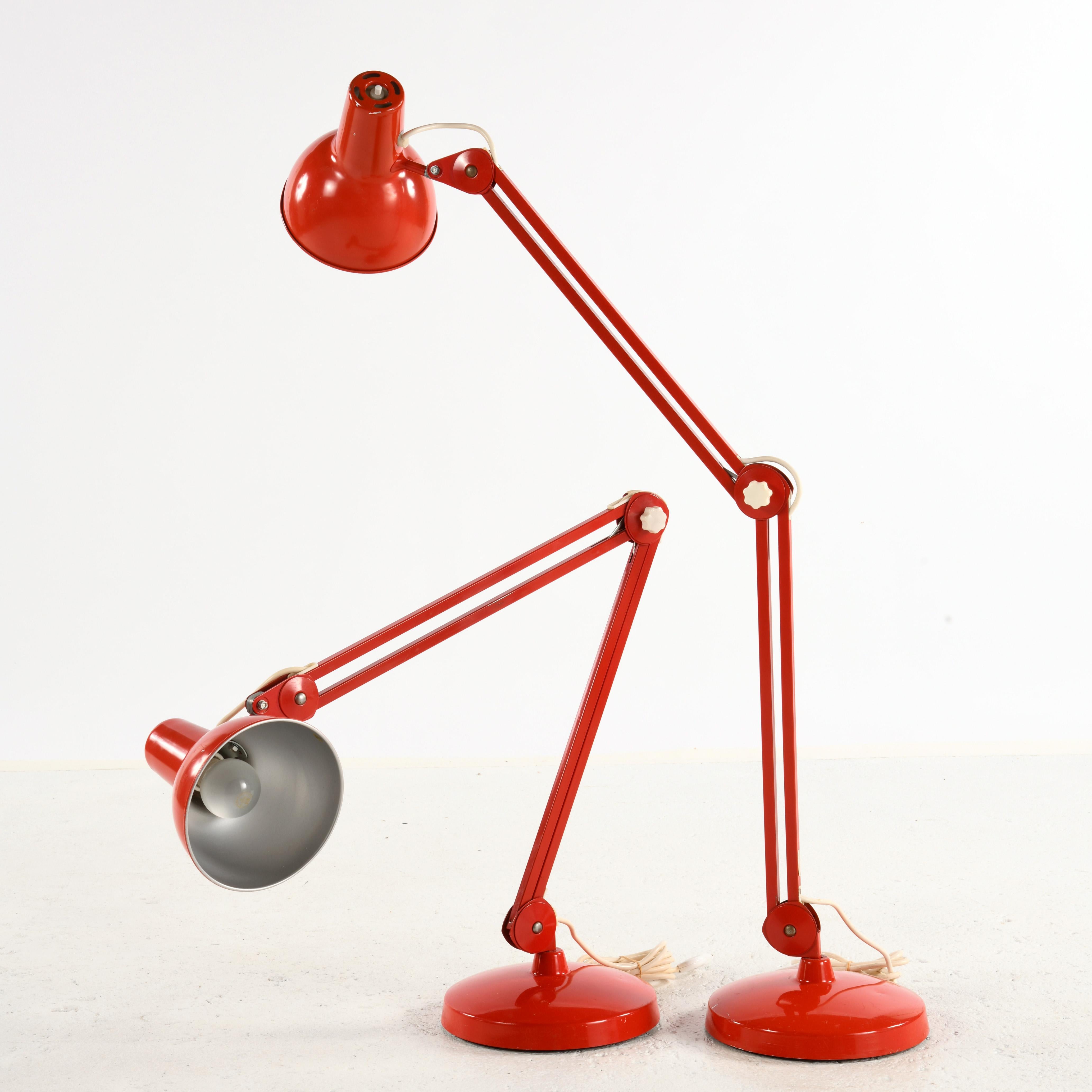 Painted Pair of large vintage Luxo lamp design Jacob Jacobsen in the 60/70s