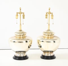 Pair of Large Vintage Mercury Glass Lamps