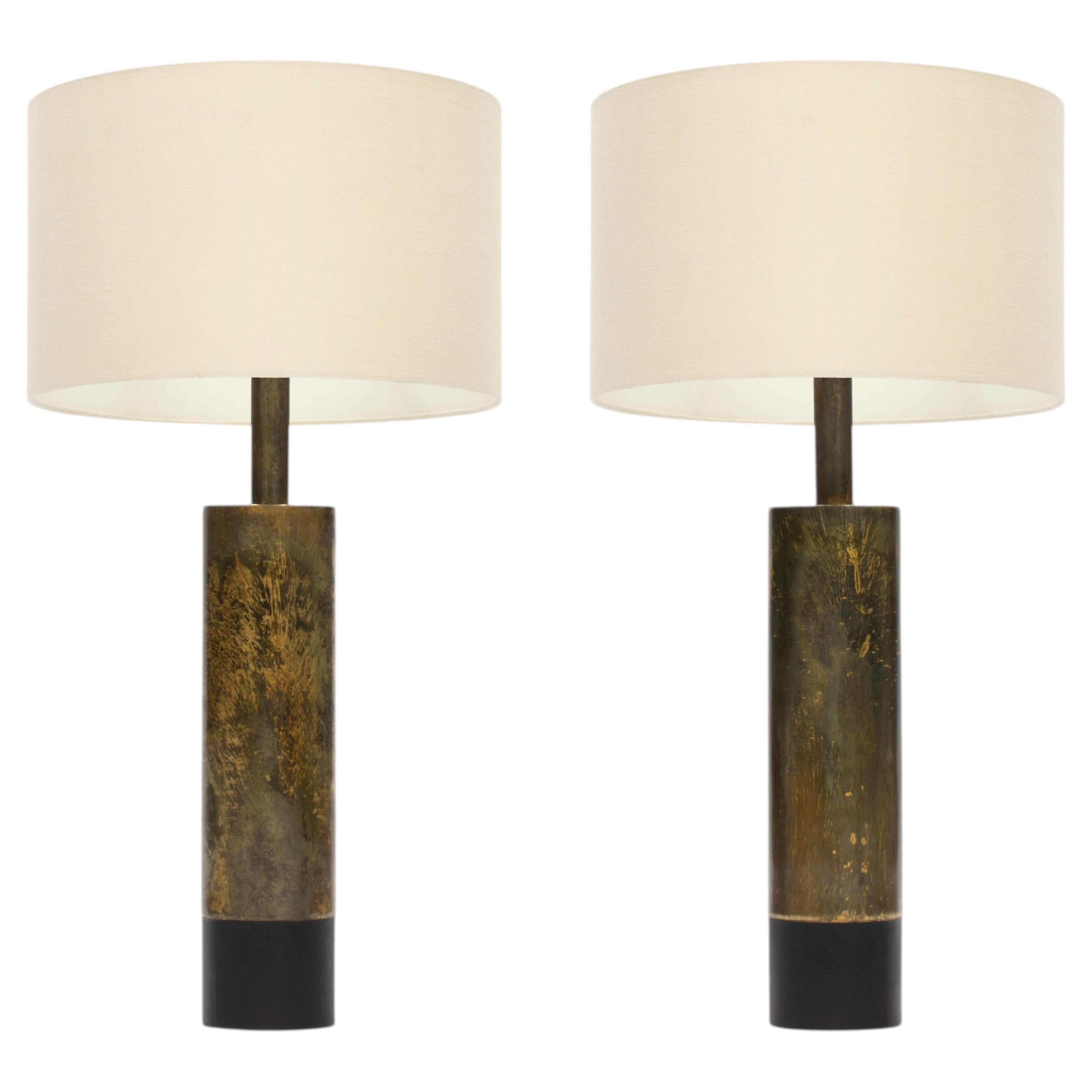 Pair of Large Vintage Mid Century Brutalist Table Lamps by Laurel Lamp Co.