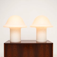 Pair of Large Vintage Murano Glass Mushroom Lamps
