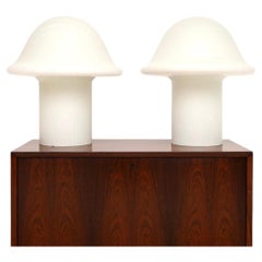 Pair of Large Vintage Murano Glass Mushroom Lamps