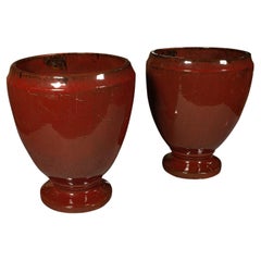 Pair Of Large Vintage Planters, Continental, Terracotta, Jardiniere Pot, Garden