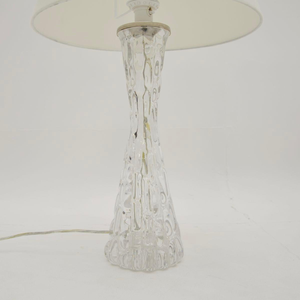 Mid-Century Modern Pair of Large Vintage Swedish Table Lamps by Carl Fagerlund for Orrefors For Sale