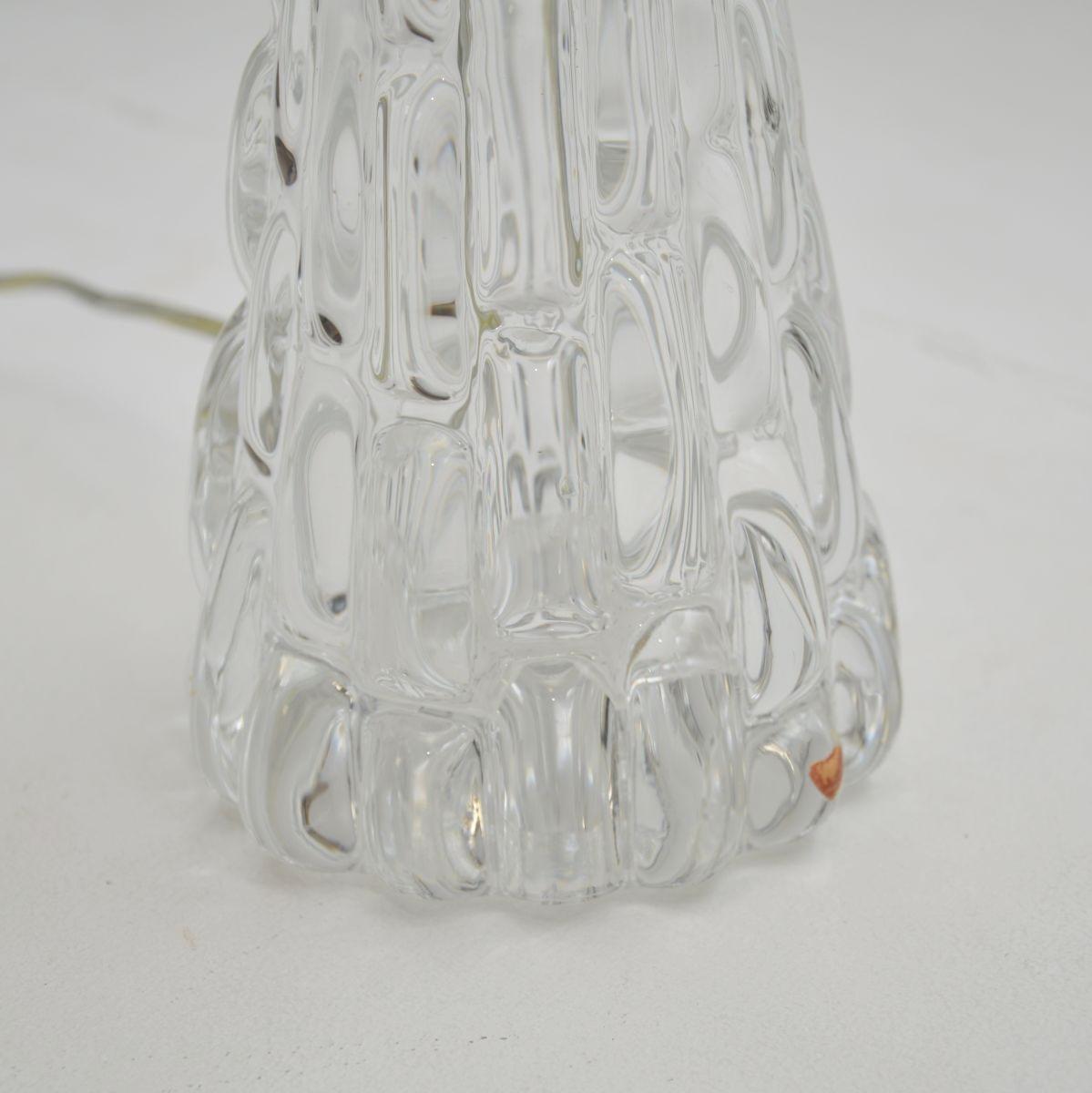 Glass Pair of Large Vintage Swedish Table Lamps by Carl Fagerlund for Orrefors For Sale