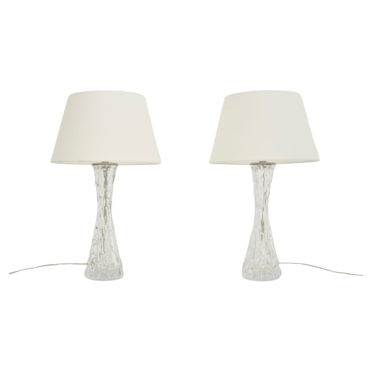 Pair of Large Vintage Swedish Table Lamps by Carl Fagerlund for Orrefors
