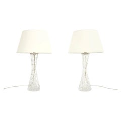 Pair of Large Vintage Swedish Table Lamps by Carl Fagerlund for Orrefors
