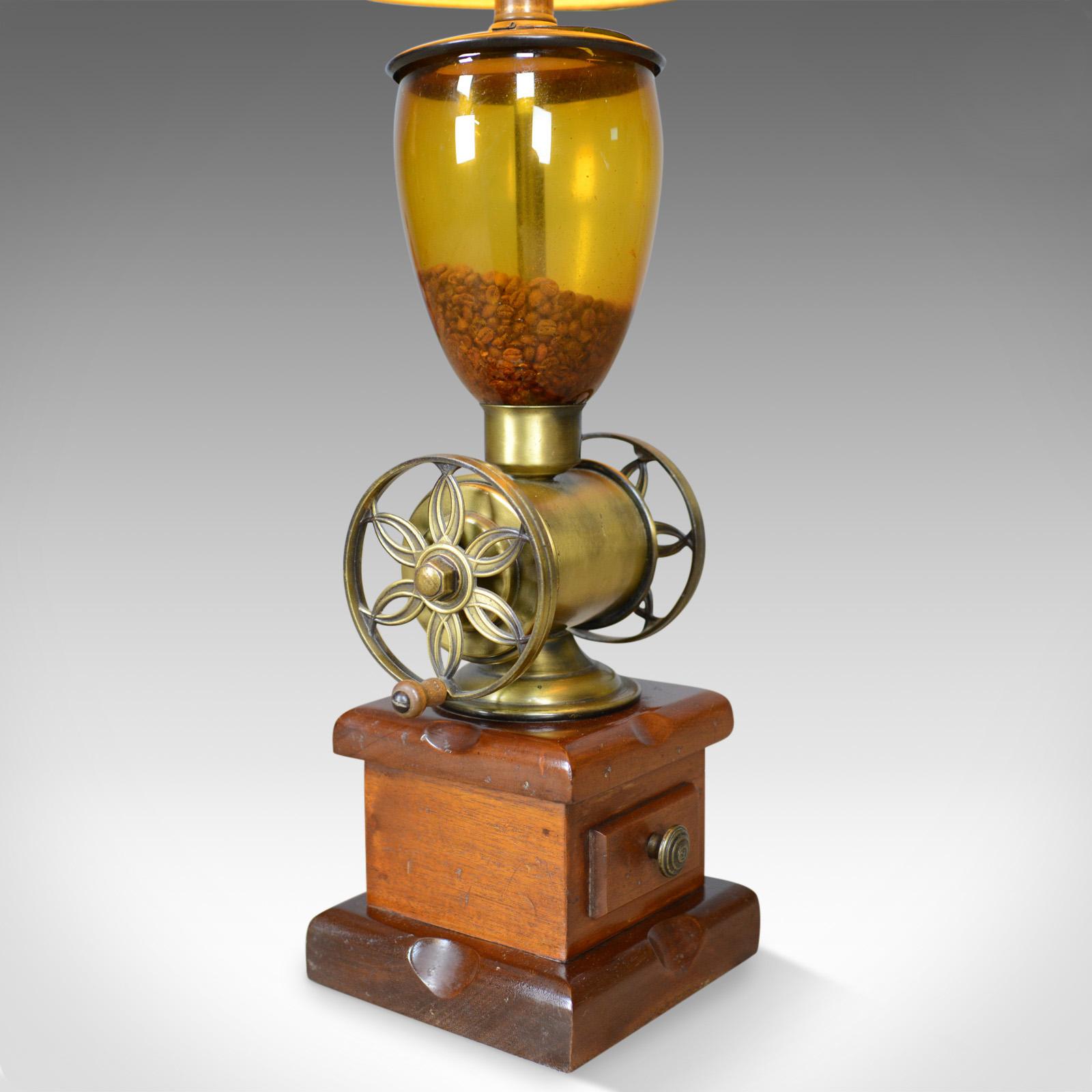 antique coffee grinder lamp