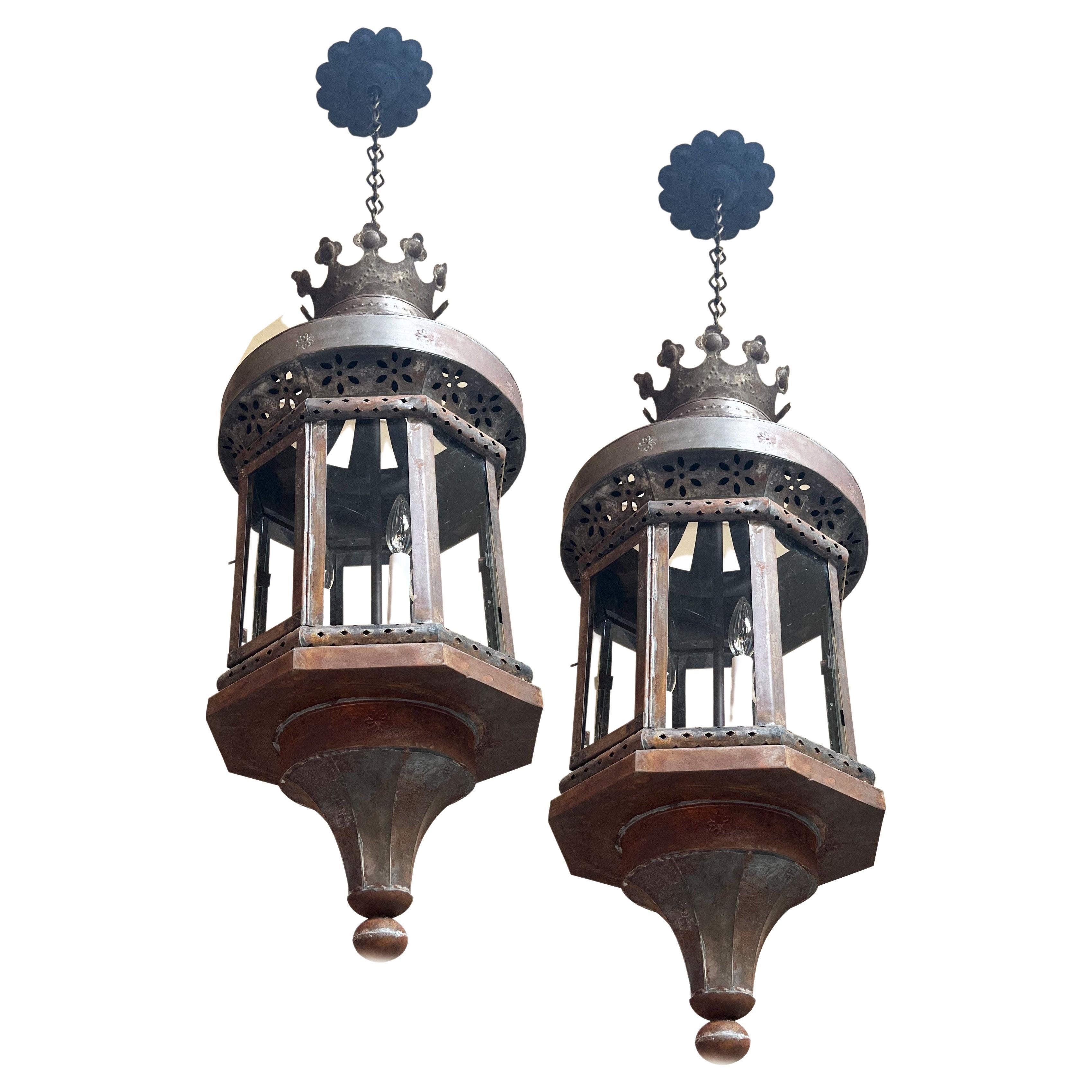 Large Vintage Mexican Lantern For Sale at 1stDibs