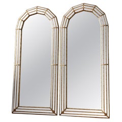 Pair of Large Vintage Venetian Full Length Hollywood Regency Mirror in Gold Spai