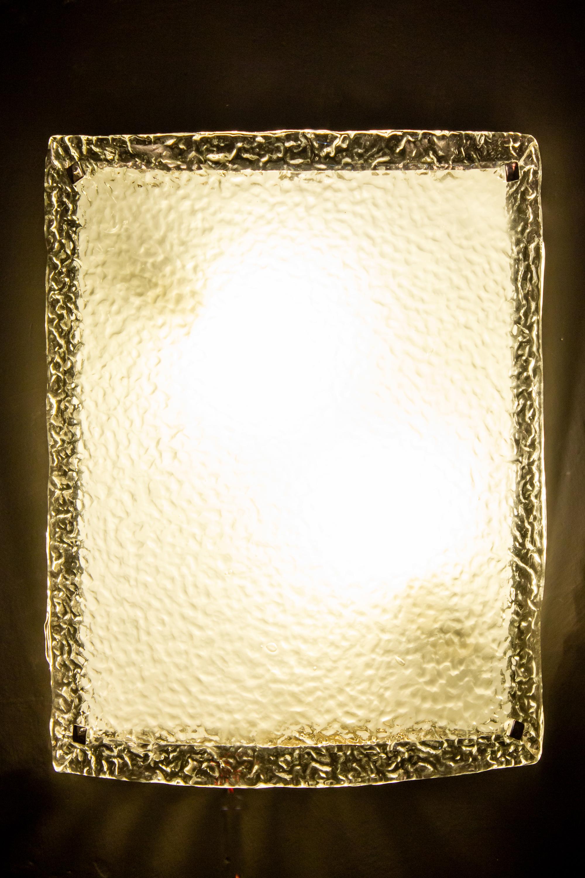 Pair of Large Vistosi Murano Glass Sconces or Wall Lights, 1970 For Sale 4