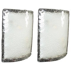 Pair of Large Vistosi Murano Glass Sconces or Wall Lights, 1970