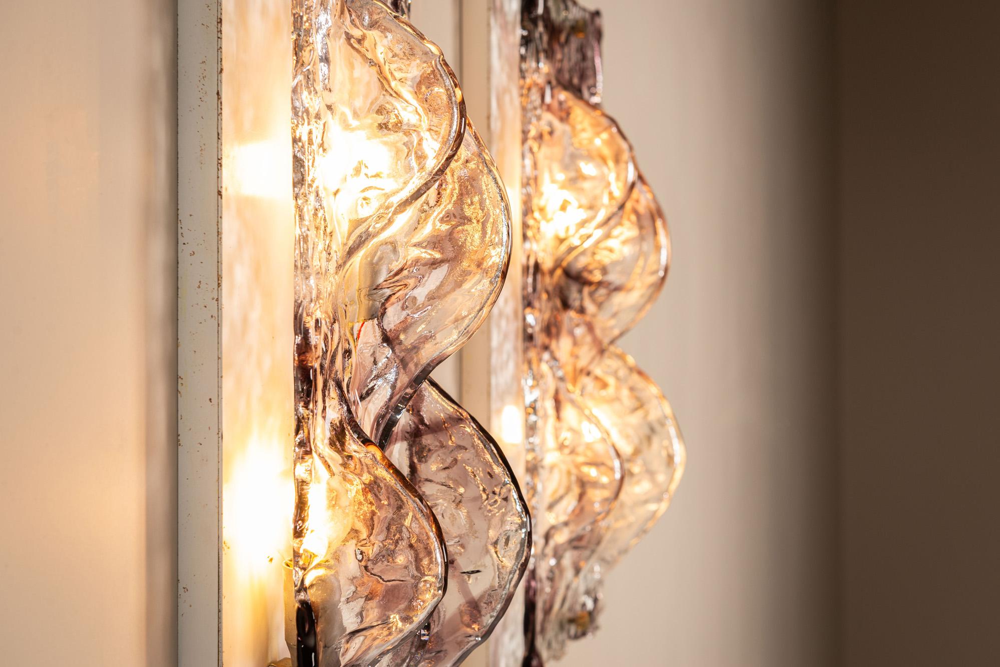 Pareja de grandes apliques de cristal de Murano de Toni Zuccheri, Italia Años 70 en venta 5