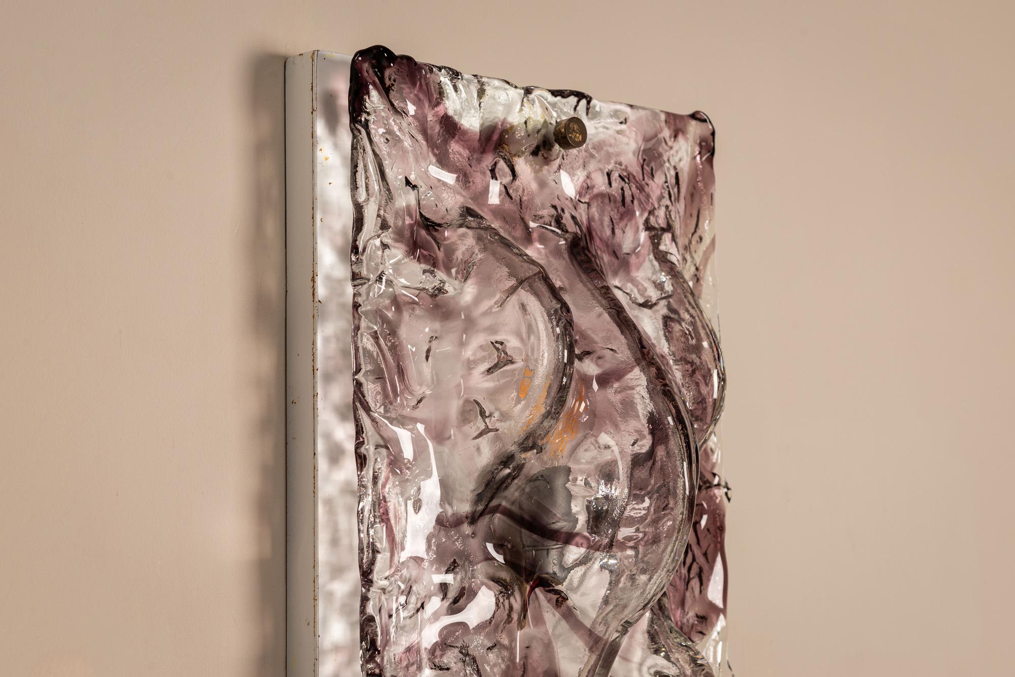 Pareja de grandes apliques de cristal de Murano de Toni Zuccheri, Italia Años 70 en venta 6