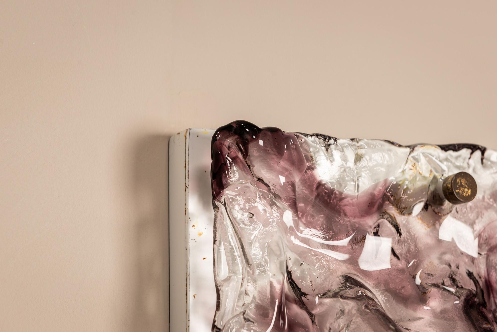 Pareja de grandes apliques de cristal de Murano de Toni Zuccheri, Italia Años 70 en venta 8