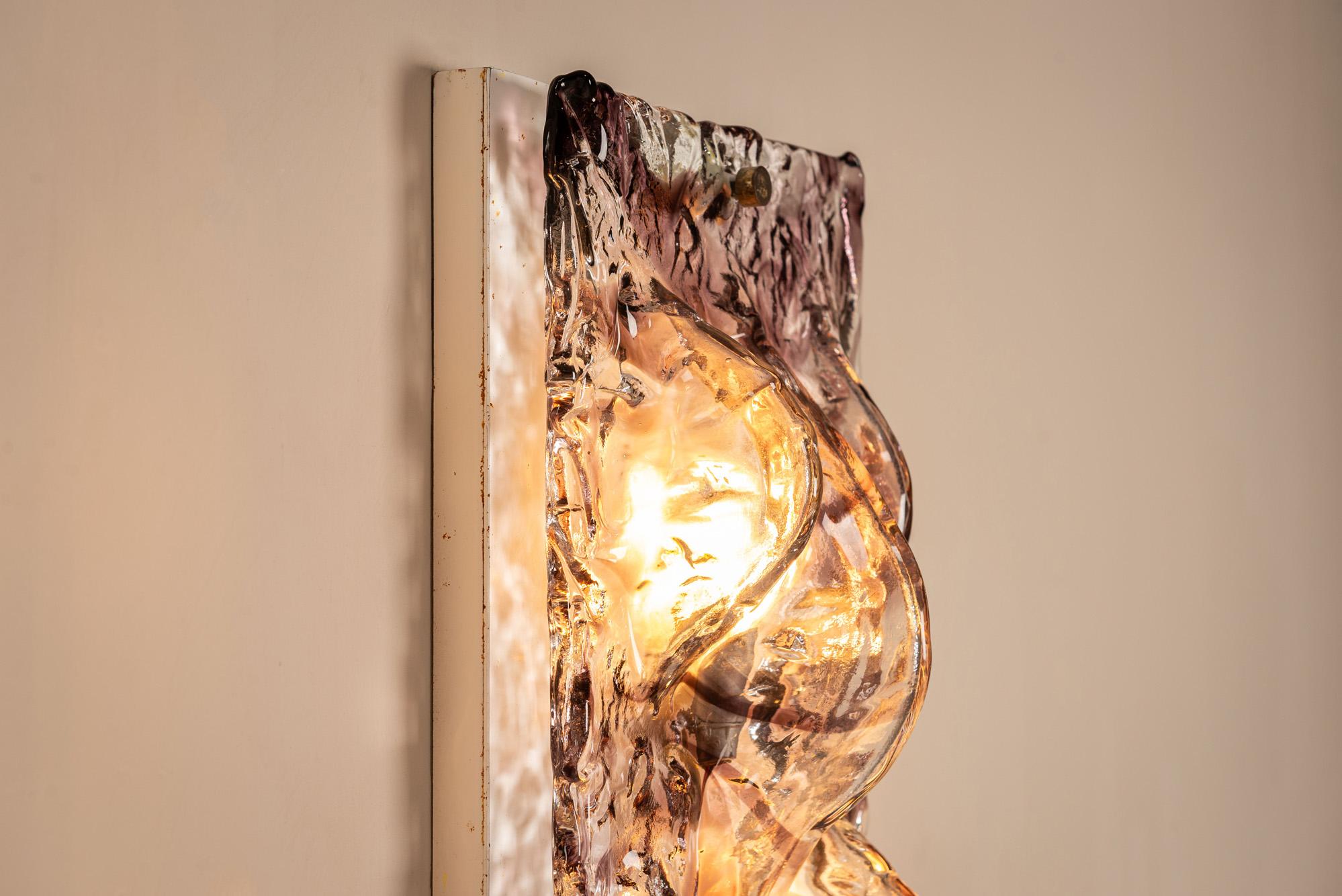 Pareja de grandes apliques de cristal de Murano de Toni Zuccheri, Italia Años 70 en venta 9