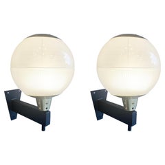 Vintage Pair of Large Wall Lights by Fidenza Vetraria