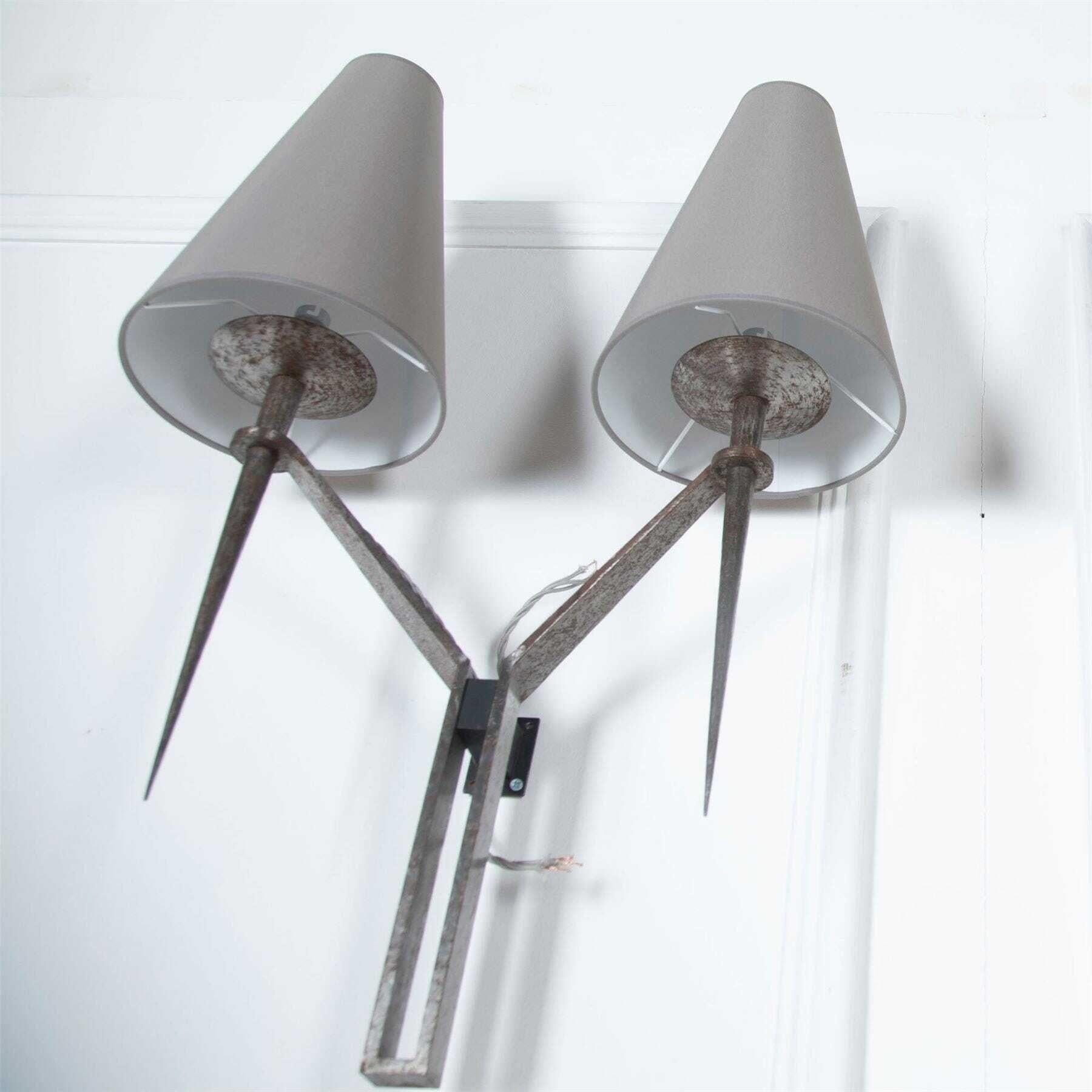 Pair of Large Wall Lights by Maison Bataillard In Good Condition For Sale In Gloucestershire, GB