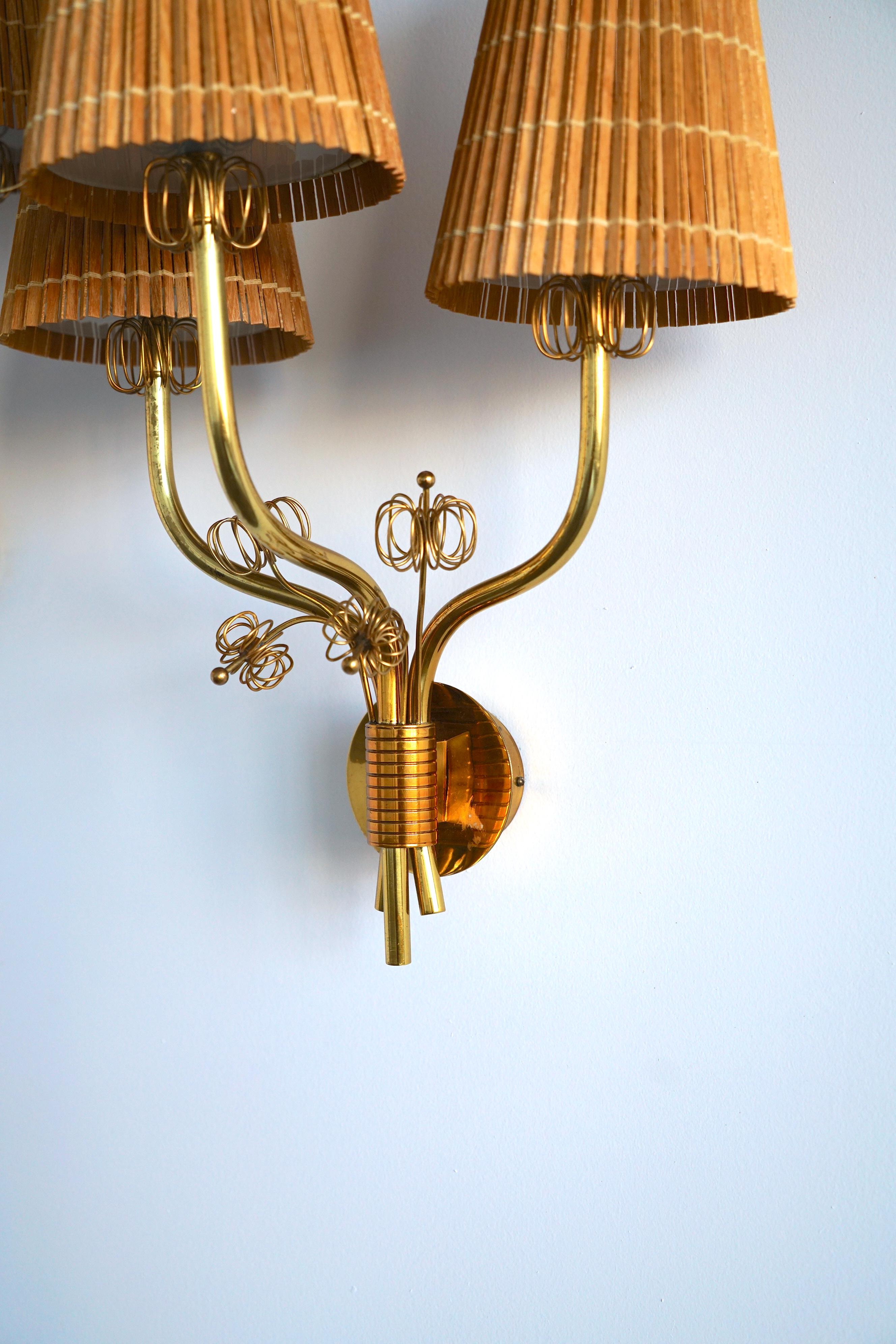 Finnish Pair of  Large Wall Lights by Paavo Tynnell For Sale