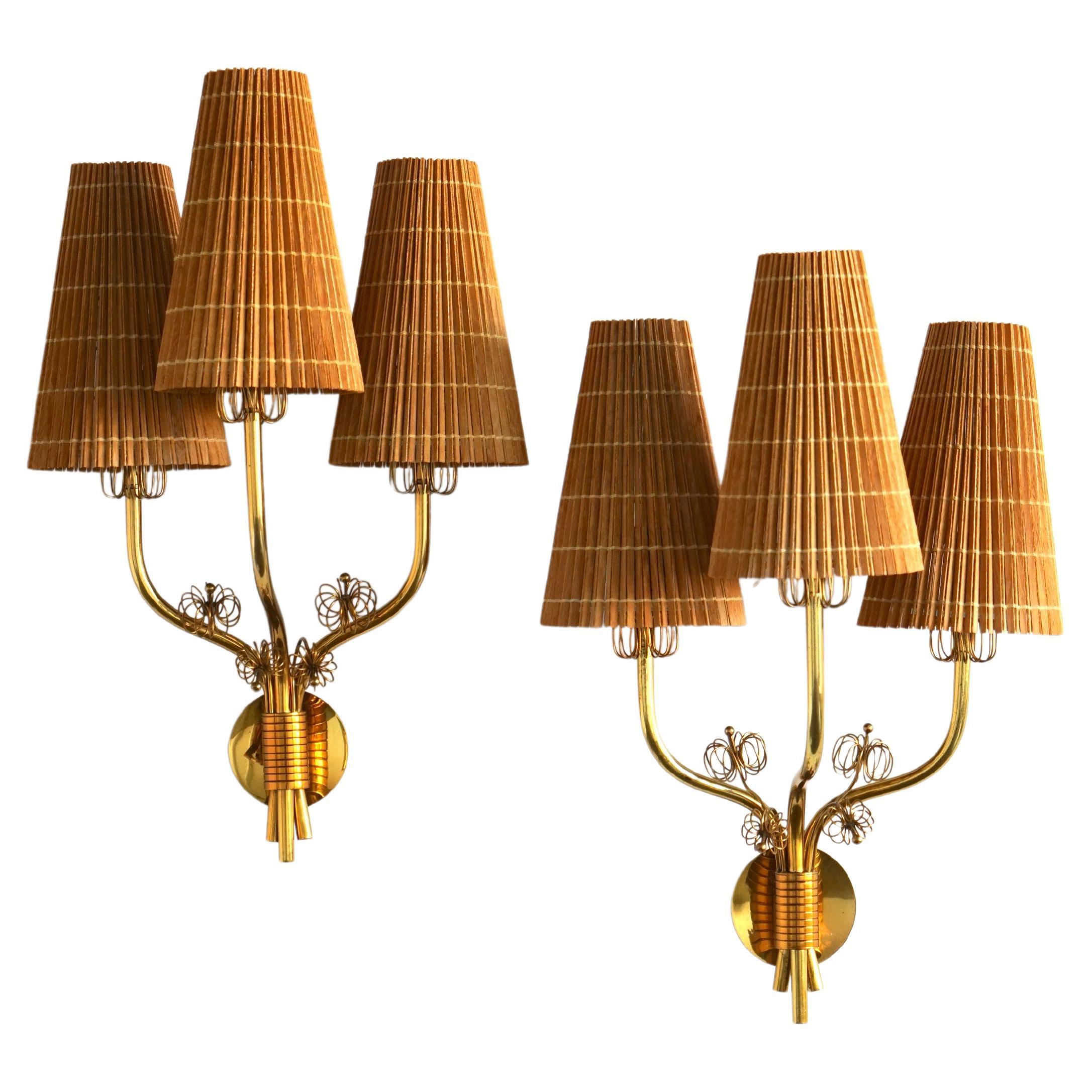 Pair of  Large Wall Lights by Paavo Tynnell