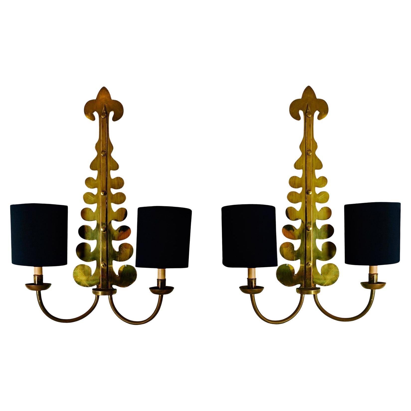 Pair of large wall lights by Valentí – Barcelona 1960 For Sale