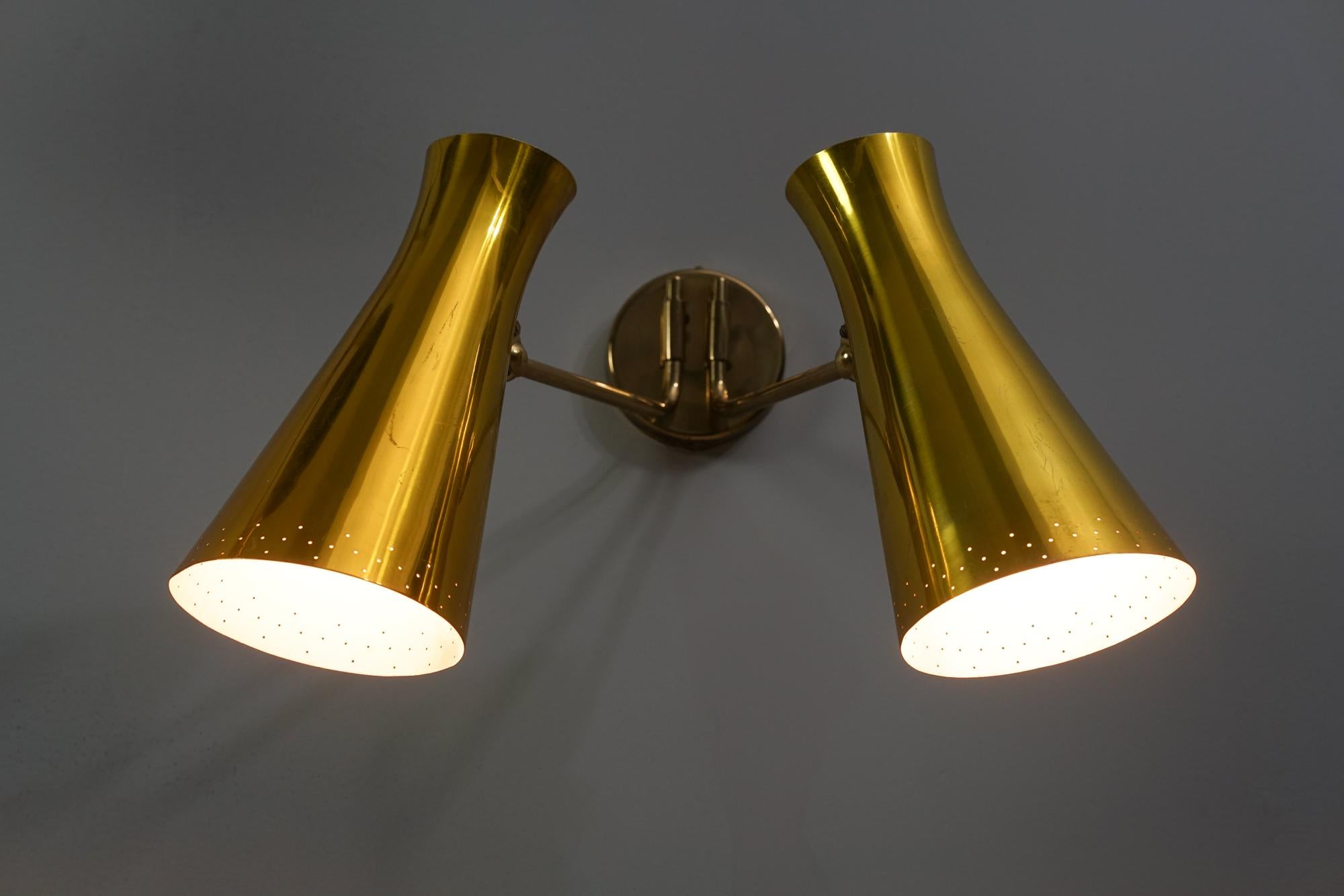 Metal Pair of Large Wall Lights, Itsu, 1950s For Sale