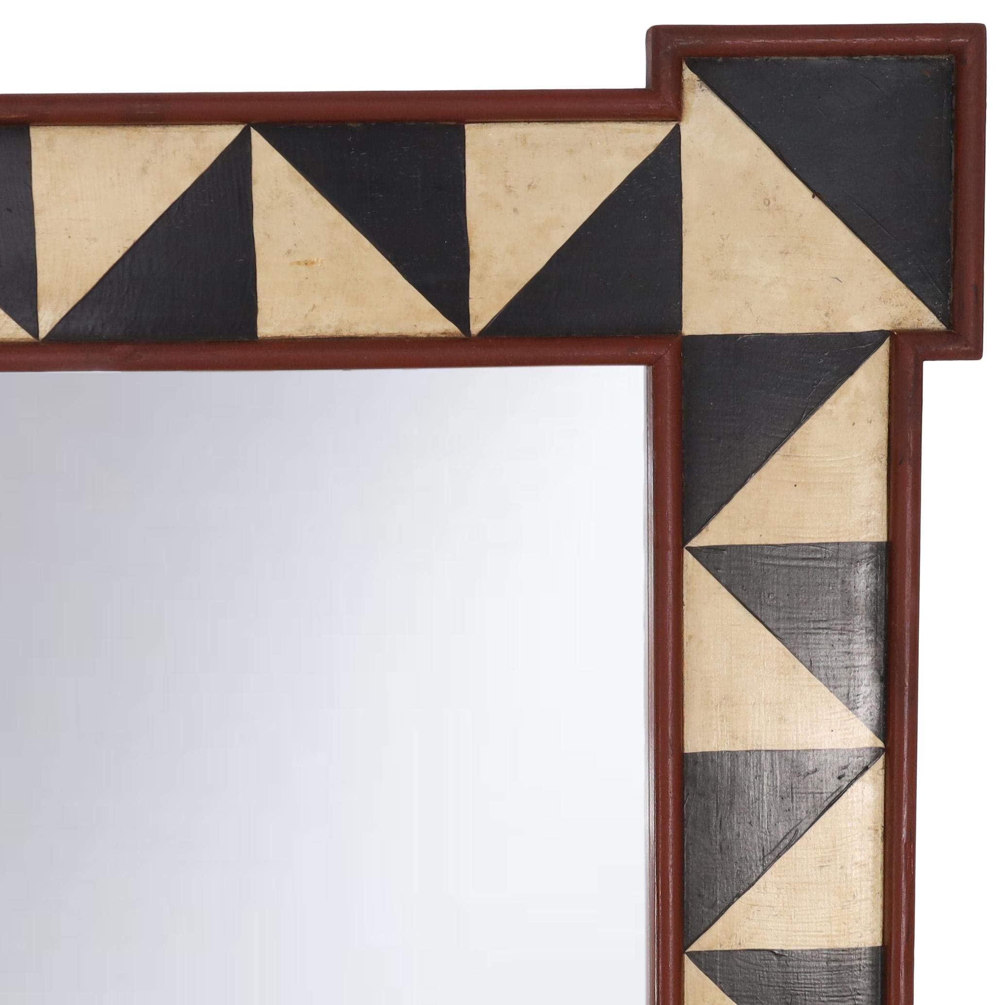 American Pair of Large Wall Mirrors with Painted Frames For Sale