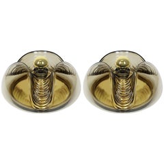 1 of 2 Large Wall Sconce Flush Mount, Koch & Lowy by Peill & Putzler, Germany