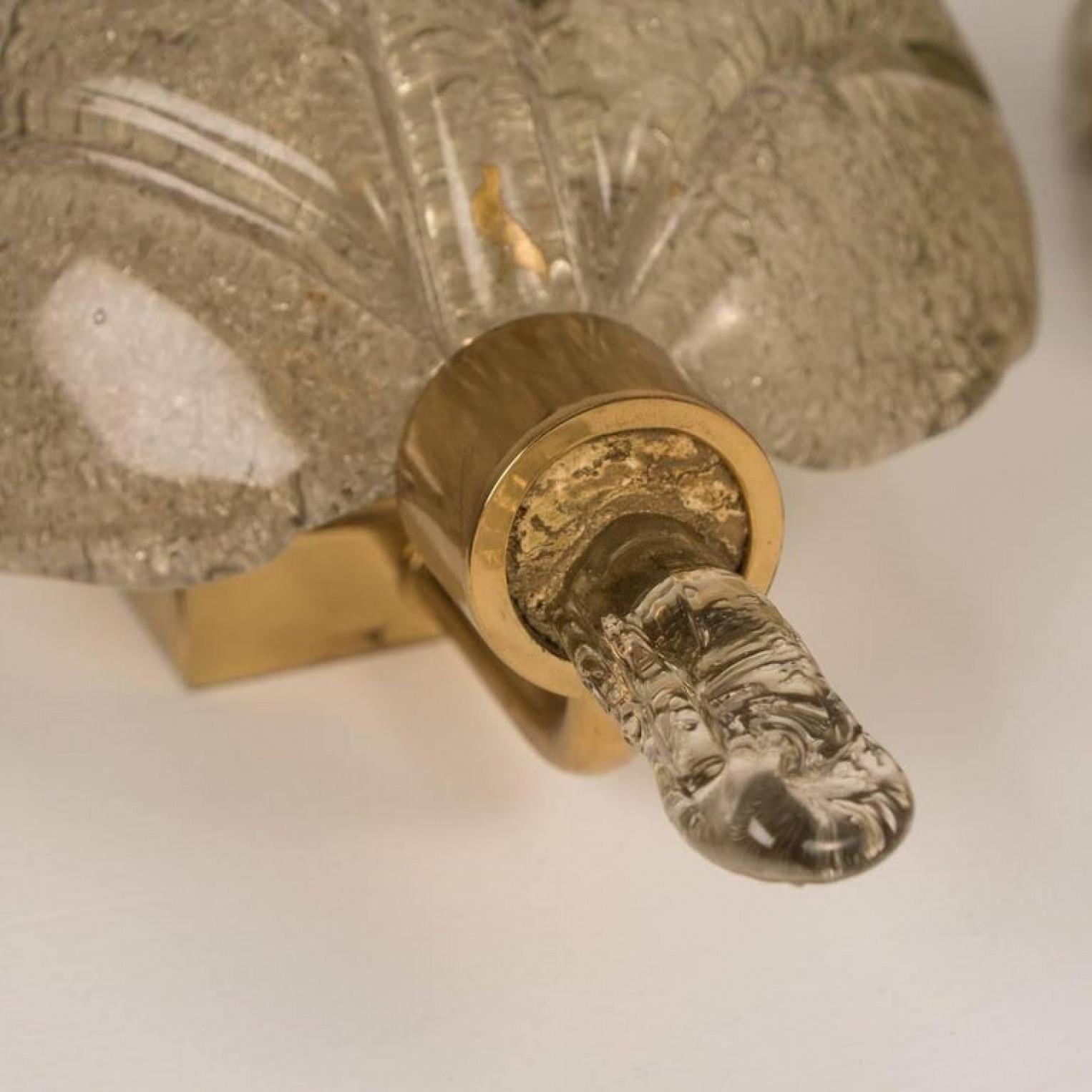 Paar große Wandleuchter Barovier & Toso Goldglas Murano, 1960 im Zustand „Gut“ im Angebot in Rijssen, NL